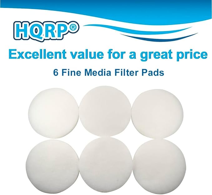 HQRP 6-Pack Fine Media Filter Pad Compatible with Eheim Classic 600 (2217) External Canister Filter, Part # 2616175 Replacement