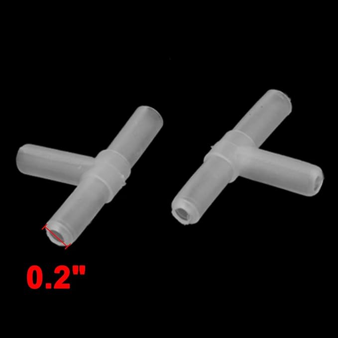 uxcell Plastic 3 Way T Shaped Aquarium Air Valves 100 Pcs Clear White