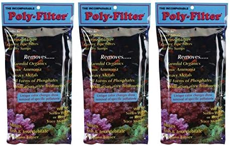 Poly-Bio-Marine, Fish Aquarium Filter Media Pad, 3-Pack, 4” x 8” (3-(Pack))