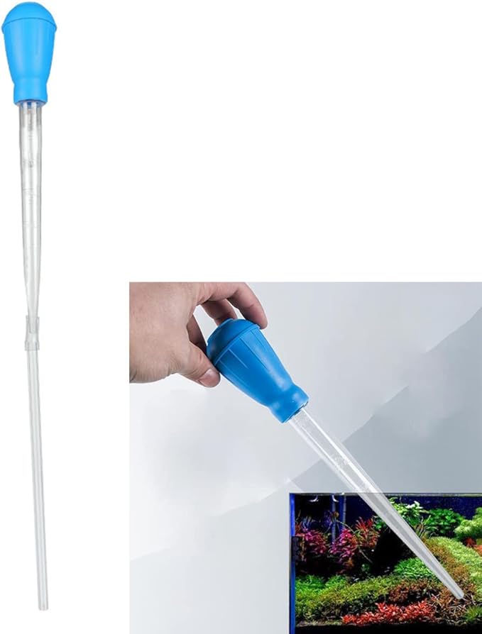 DFsucces Fish Tank Cleaning Tools, Mini Manual Fish Tank Water Changer Aquarium Dropper,Extendable Fish Tank Cleaning Waste Remover, for Fish Tank(45cm/1Pcs)