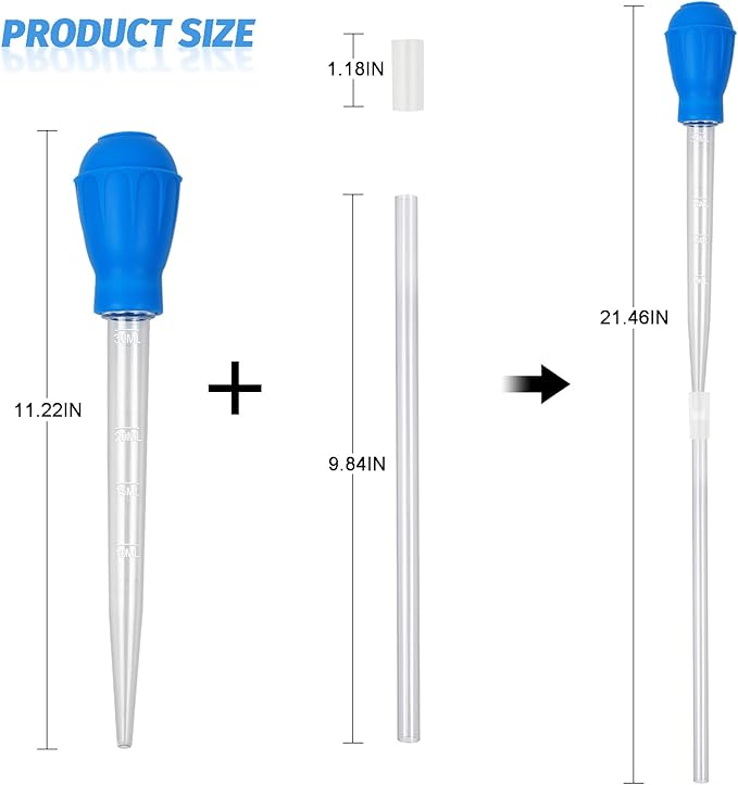 Aquarium Cleaning Dropper, 30ml Aquarium Cleaning Waste Remover, Aquarium Gravel Cleaning Straw, Blue