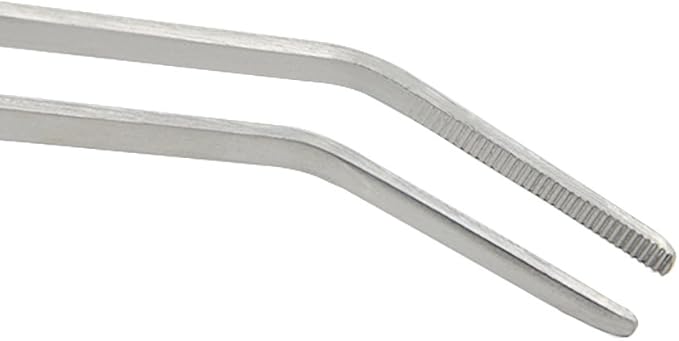 Straight and Bend Stainless Steel Super Thick Tweezers Set,Pliers Aquarium Tool Fish Tank Aquatic Plants Forceps Clip (10.5")