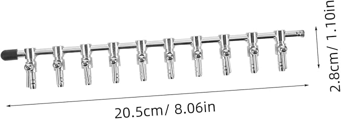LALAFINA Aquarium Air Valve Control Metal Distributor Manifold Splitter with Flow Lever for Fish Tank Airline Pump Accessories Corrosion-Resistant Oxygen Distributor for Multi-Aquarium