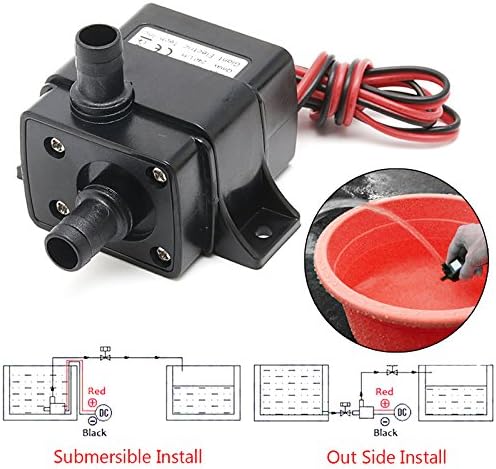 HiLetgo 2pcs Water Pump 240L/H DC 12V 4.2W Micro Brushless Pump 3M Pumping Head Ultra Quiet Water Pump for Pool Aquarium Fish Tank