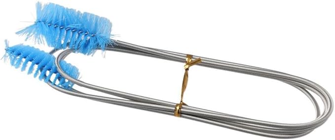 Aquarium Filter Hose Brush Extra-Long Flexible Blue Tube Cleaning Brush Stainless Steel Feeding Tube Brush Fish Tank