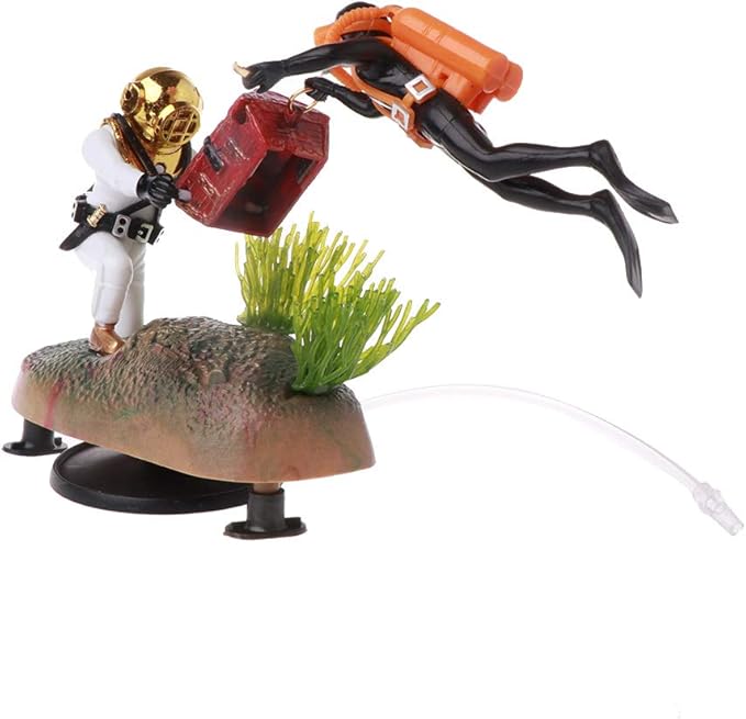 Aquarium Resin Ornaments Diver Decorations Fish for Tank Accessories Landscape Decor 4.29x 2.34x 3.51 in Heater Light Thermometers Gravel Sand Filter Filter Light Stand