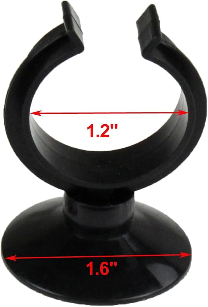 AQUANEAT 12 Pack Aquarium Suction Cup Clip Black, for Aquarium Heater, Tubing Hose, Plant, Decoration, Fish Tank (Black 1 1/4")
