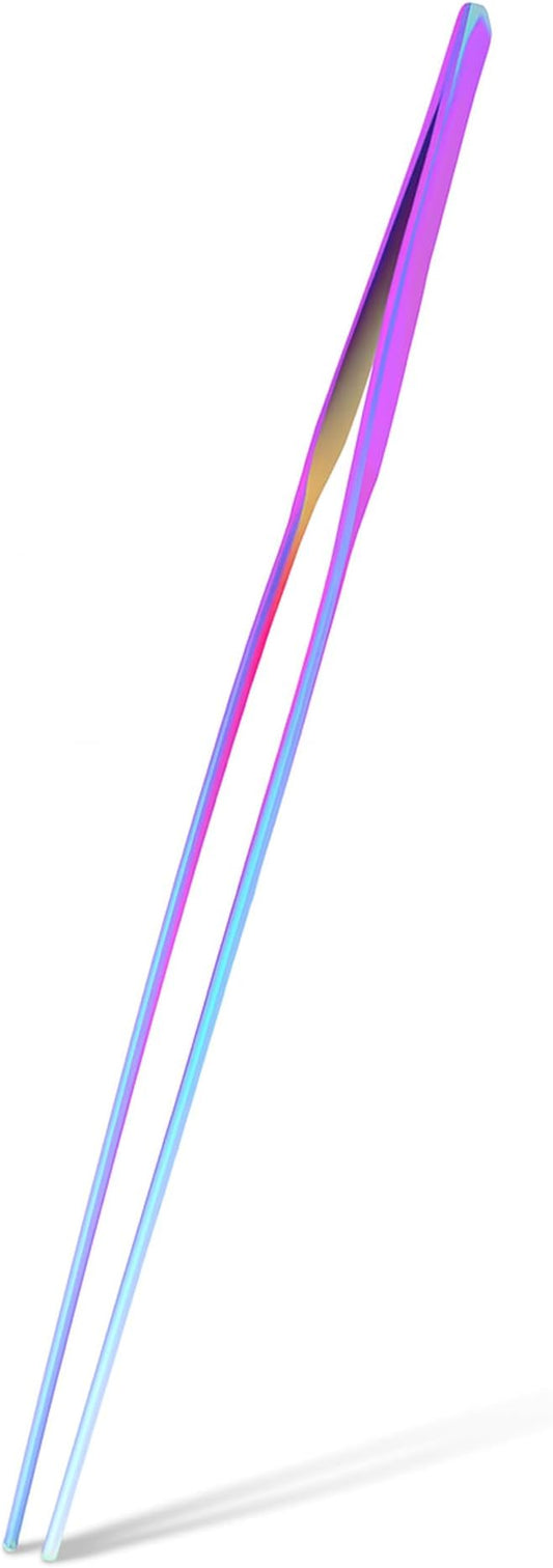 Mandala Crafts 15 Inches Rainbow Stainless Steel Straight Aquarium Tweezers for Aquatic Plants – Long Aquascape Forceps for Fish Tanks, Hospital Tanks, Goldfish Bowls, and Terrariums