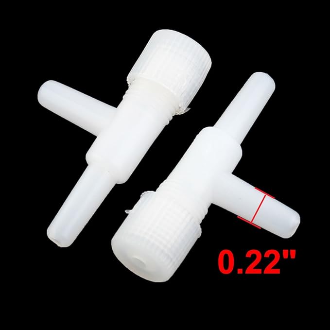 uxcell Aquarium Plastic 2 Way 3mm Inner Dia Air Line Tubing Flow Control Valve 50 Pcs