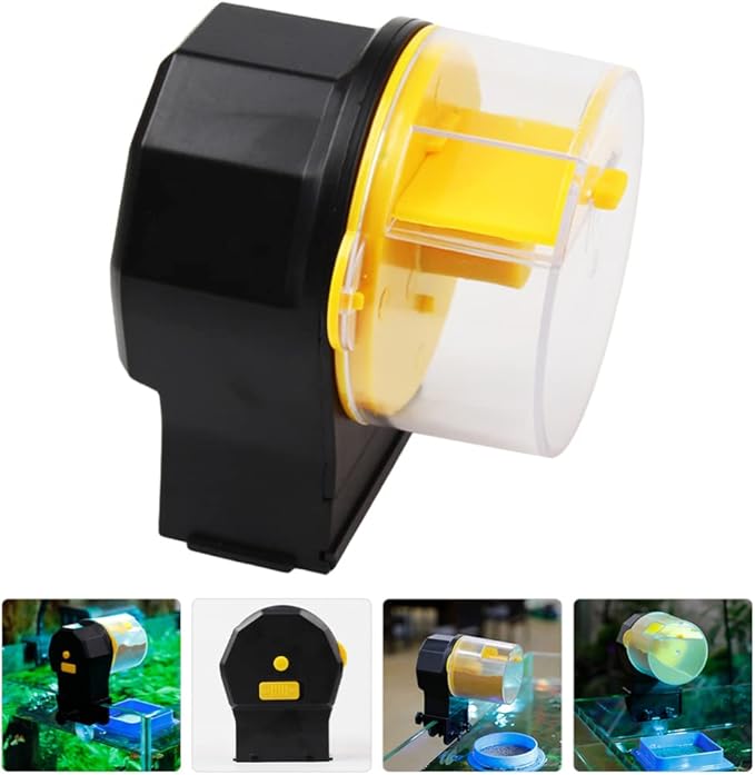 Toddmomy 1set Automatic Fish Feeder for Aquarium Timer Device for and Turtle Spacious Food Box Design No Battery Required for Weekend Use