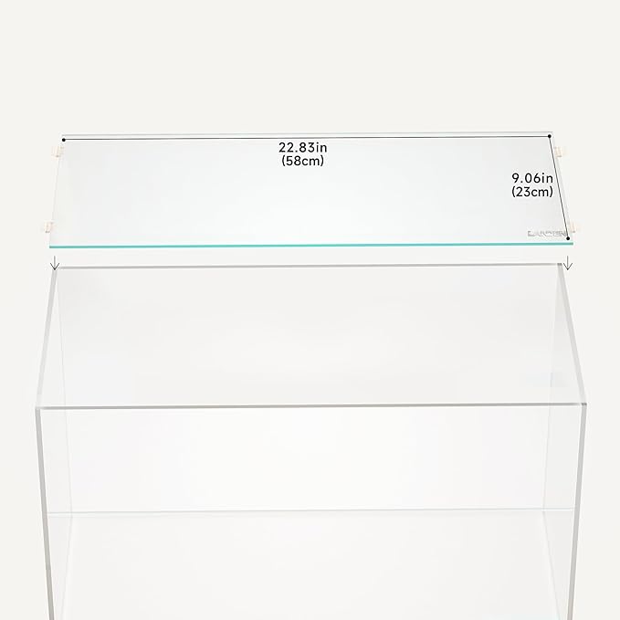 LANDEN 4mm Thick Clear Glass Aquarium Lid,Includes 4 Clips for Secure Placement, 580 x 230mm,(22.83x9.06 inches) for 583-585mm Inner Length Aquariums,Adapted to LANDEN SD603036/SL603018