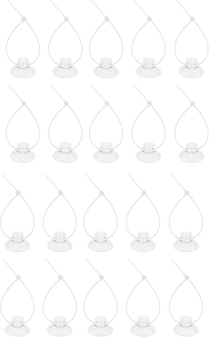 Aquarium Suction Cups, Clear Suction Cups with 30 Zip Ties, Suction Cups Airline Tubing Holder, Aquarium Sucker Fish Tank Accessories, 0.98", 1 Set