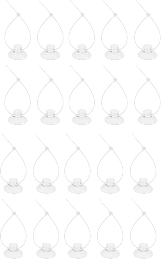 Aquarium Suction Cups, Clear Suction Cups with 30 Zip Ties, Suction Cups Airline Tubing Holder, Aquarium Sucker Fish Tank Accessories, 0.98", 1 Set