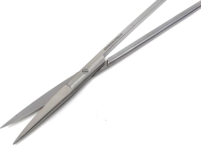A2Z-Aquascaping Maintenance Tools Accessories,Anti-Rust Stainless Steel Tweezers Scissors Spatula for Aquarium Tank Clean, Fish Tank, Bonsai, Algae Scrapers (12" Scissors - Straight - Silver)