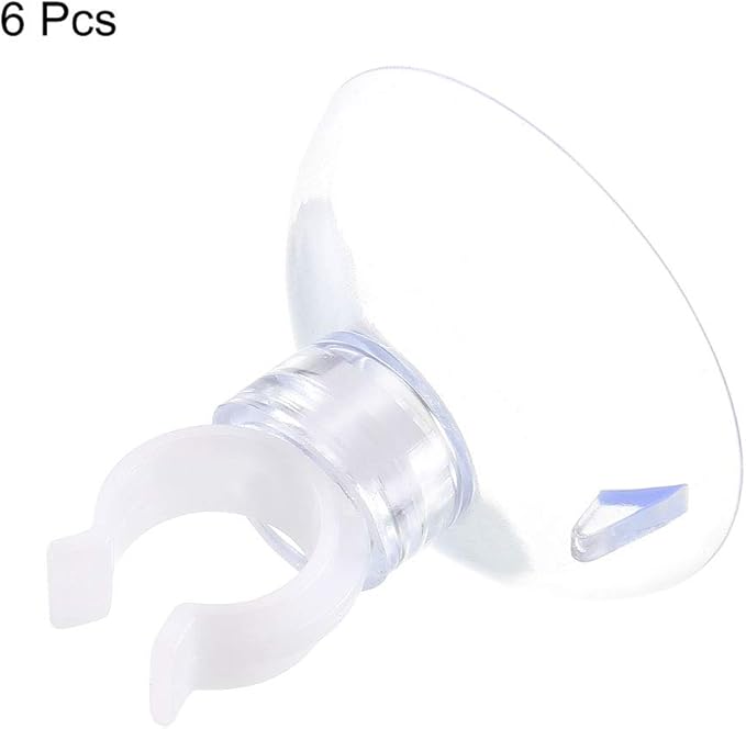 uxcell Aquarium Suction Cup Clips Airline Tube Holders Clamps for Fish Tank Clear 10mm 6Pcs