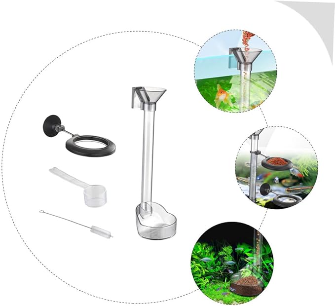 Fish Shrimp Feeder Tube Plastic Fish Tank Feeding Ring Aquarium Feeding Accessory for Vacation Automatic