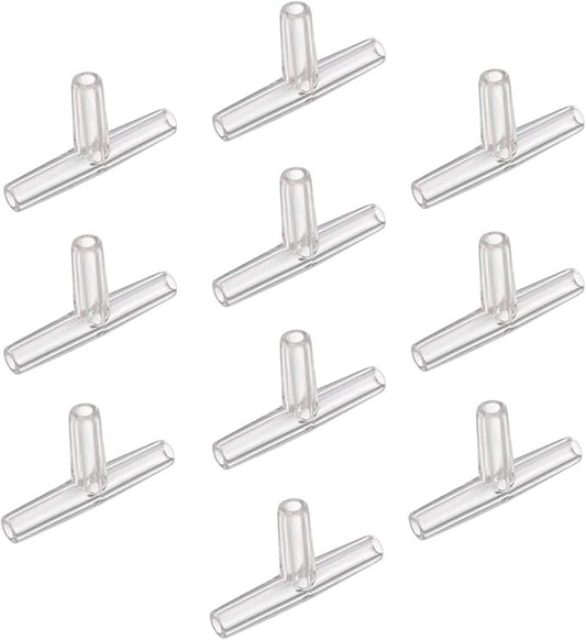 uxcell Aquarium Air Valve Connector Plastic Inline Tubing Tee Valves for 4mm Fish Tank Pond Air Line 10pcs