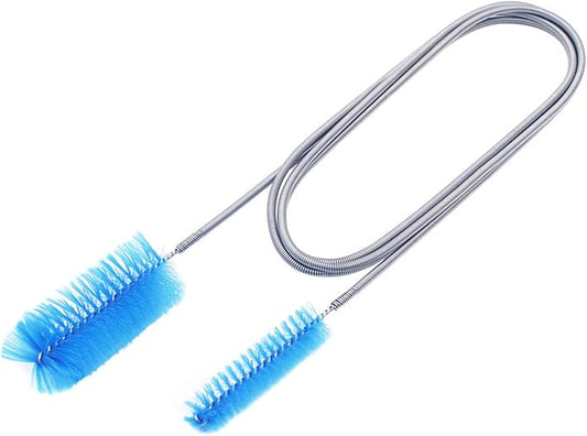 Aquarium Filter Brush Long Pipe Cleaner Elastic Stainless Steel 61 inches Length Double Ended Bristles Tube Brushes for Fish Tank Filter Hose Accessories