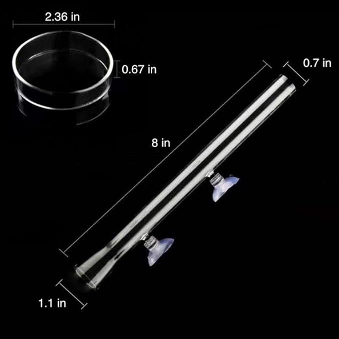 Shrimp Feeding Tube and Dish,2 Cup Clear Crystal Glass Fish Tank Shrimp Feeder Tube Tray