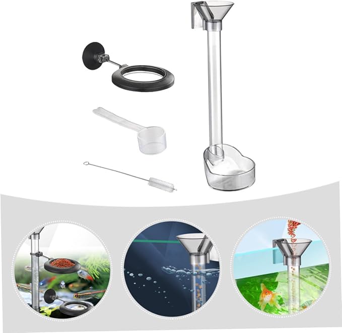 Fish Shrimp Feeder Tube Plastic Fish Tank Feeding Ring Aquarium Feeding Accessory for Vacation Automatic