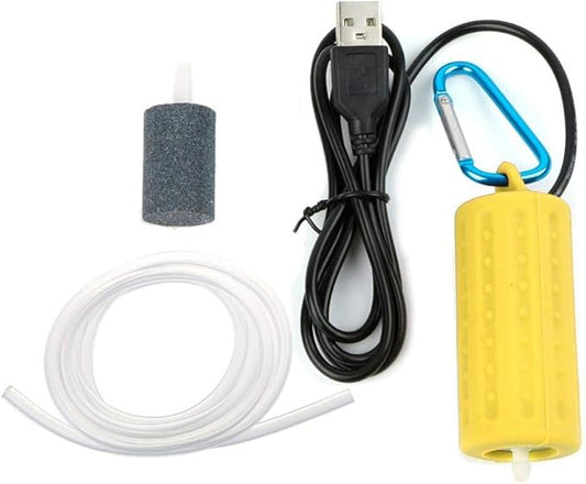 Ochine Aquarium Air Pump Portable Ultra Quiet Aquarium Air Pumps Mini USB Oxygen Fish Air Pump Hydroponic Oxygen Mute Energy Saving Supplies with Accessories for Fish Tank
