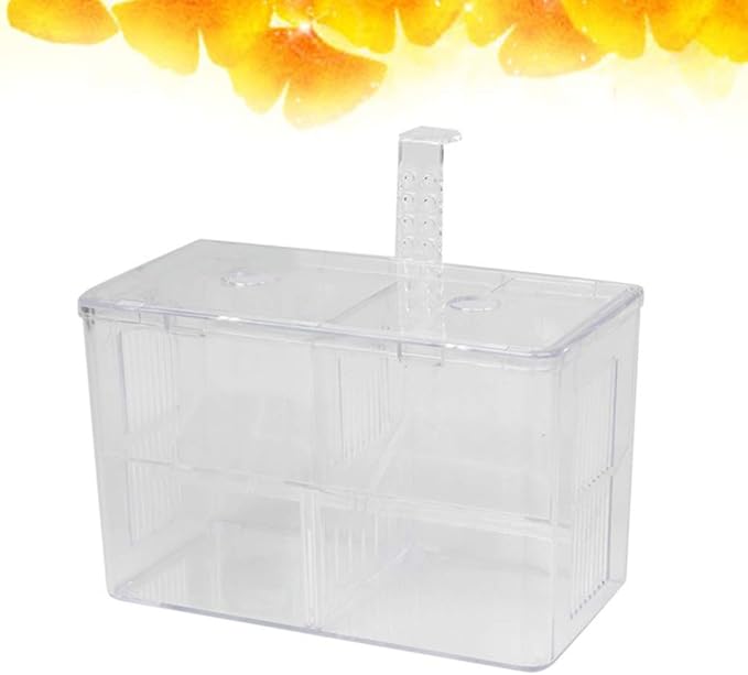 Fish Breeding Box Acrylic Aquarium Fish Box with Hook Aquarium Acclimation Hatchery Incubator for Shrimp Clownfish Guppy