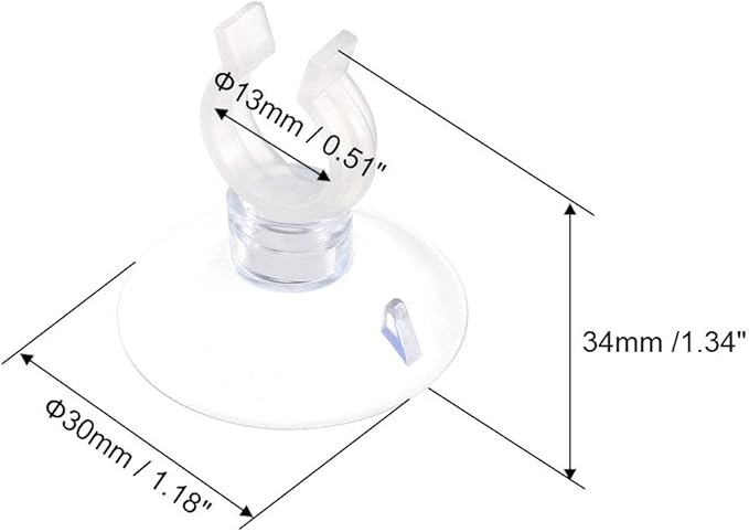 uxcell Aquarium Suction Cup Clips Airline Tube Holders Clamps for Fish Tank Clear 13mm 6Pcs