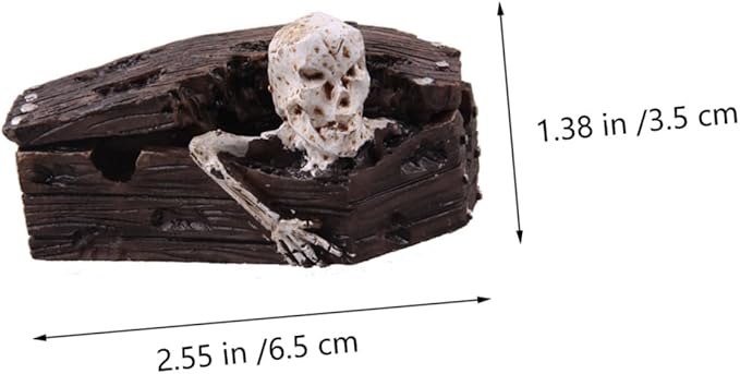 NOLITOY 2pcs Resin Coffin Decor for Fish Tank Aquarium Skull Landscaping Ornaments Safe for Lightweight and Versatile for Desktop and Sand Table Display
