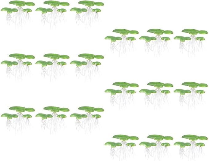 Balacoo 54 Pcs Artificial Mini Duckweed with Root, Mini Fake Duckweed for Aquarium Decor, Plastic Floating Fish Plants for Fish Tank Decor