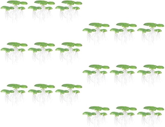 Balacoo 54 Pcs Artificial Mini Duckweed with Root, Mini Fake Duckweed for Aquarium Decor, Plastic Floating Fish Plants for Fish Tank Decor