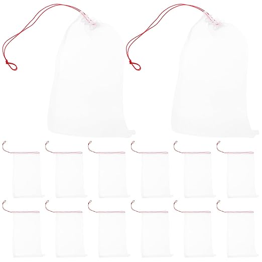 100pcs Sand Washer Filter Bag Pe Mesh Pouch for Fish Tanks Sand Washing Machine Drain Filter Easy Use Drawstring Design