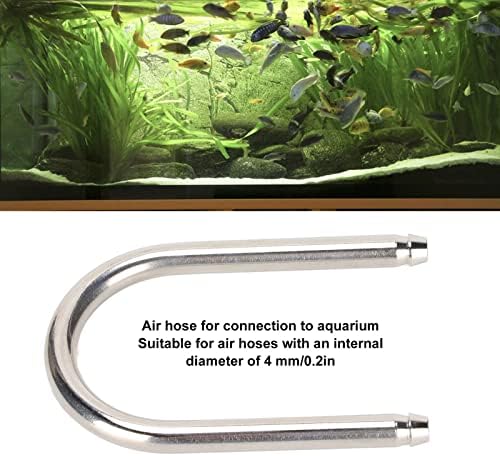 Pssopp Aquarium U Shape Tube Stainless Steel CO2 System U Shape Tube Connector for Aquarium Connecting Air Line