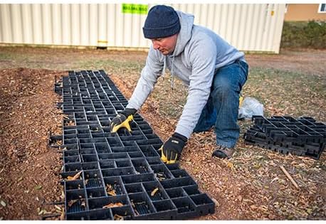 GEOPAVE Gravel Porous Paver, Gravel Driveway, Patio, Storage Pad (DIY) 4 Pack - Yardfully