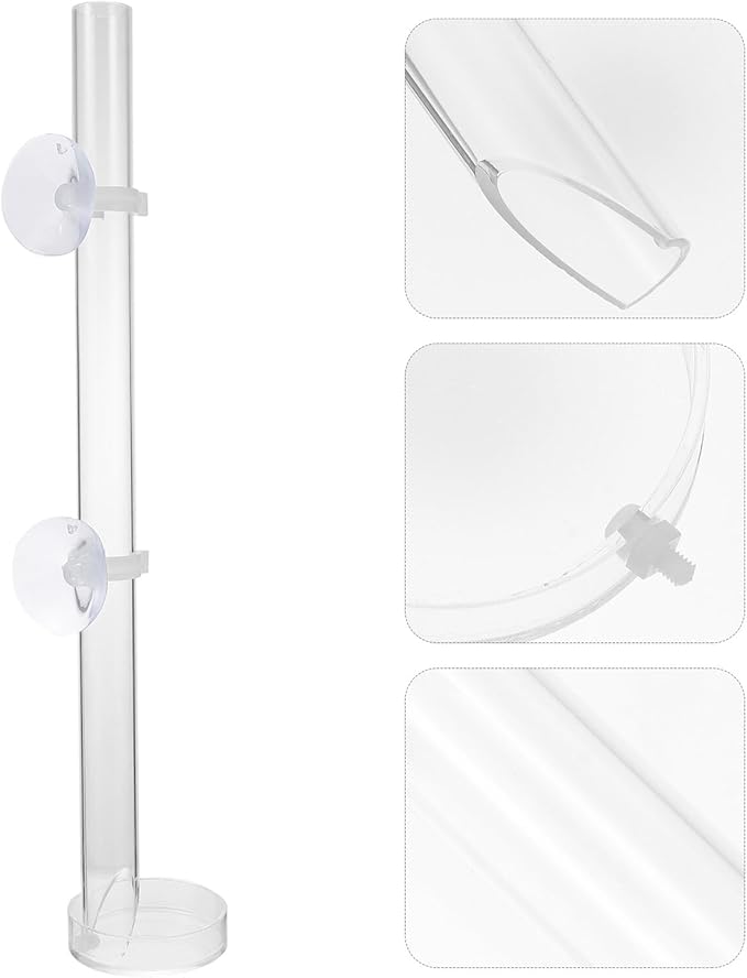 BESPORTBLE Aquarium Shrimp Feeding Tool with Suction Cup and Tray, 32cm Fish Tank Feeder Tube for Automatic Fish and Shrimp Feeding in Home Aquariums