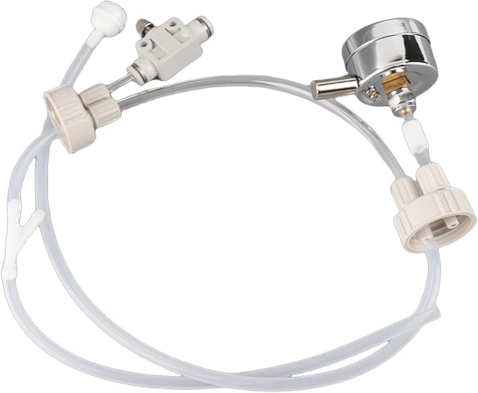 DIY CO2 Generator System Kit for Aquarium, White Professional Plant System with Tube Valve Gauge Bottle for Moss
