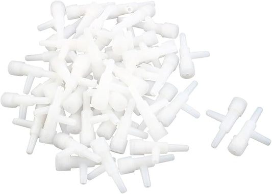 uxcell Aquarium Plastic 2 Way 3mm Inner Dia Air Line Tubing Flow Control Valve 50 Pcs