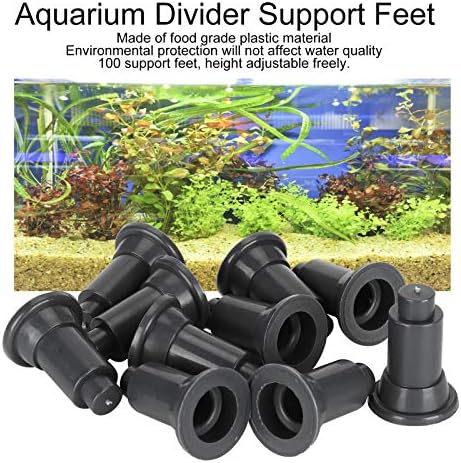 TOPINCN 100 Pcs Isolation Board Supporty Feet, Fish Isolation Board Supporty Feet, Support Feet for Aquarium Divider(Black)
