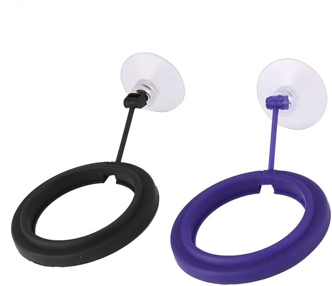 Ruilogod Plastic Round Aquarium Sucker Base Fish Station Feeding Ring 2pcs Black Purple (id: 9ee a41 2a0 a60 bea
