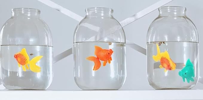6 Pcs Orange Fake Floating Fishes Plastic Fake Goldfish Artificial Aquarium Fishes Colorful Realistic Artificial Moving Fish Ornament Decorations