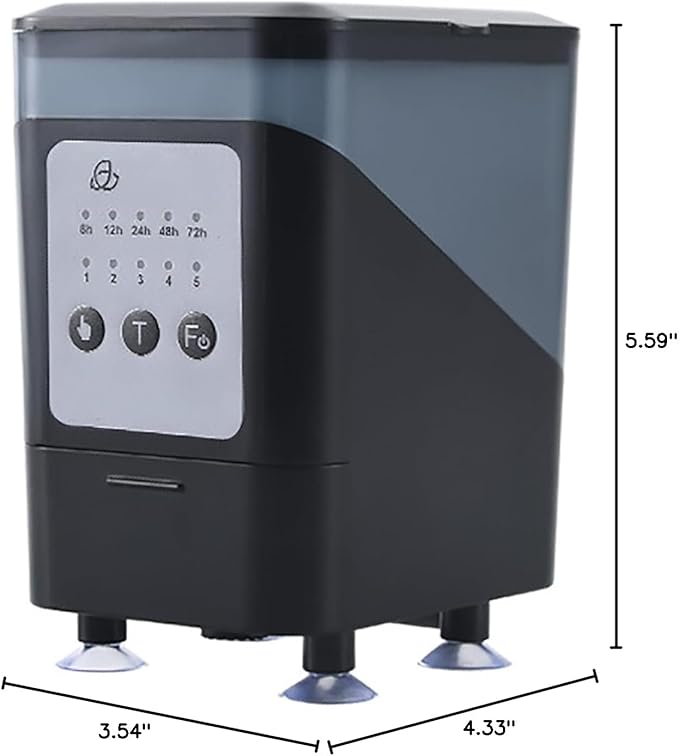Automatic Fish Feeder, Outdoor Fish Food Dispenser with LCD Display Screen, Auto Feeding and Two Installation Methods, Moisture Proof and Won't Clog, Easily Add Food, for Small Tank, Tank, Pond