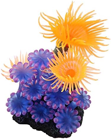FTVOGUE Artificial Sea Anemone, 2.4 x 2 x 3.1 inches, Aquarium Decoration, Silicone