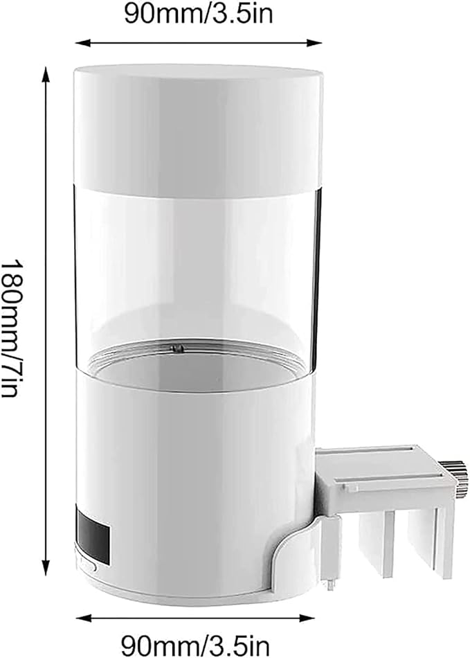 COYEUX 500ML Automatic Fish Feeder, 50g Adjustable Fish Feeder, LED Screen Smart Memory, for Most Types of Fish Food, Auto Feeding On Vacation or Holidays