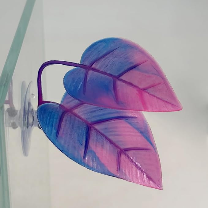 ZCZQC 3PCS Artificial Simulated Fighting Leaf Purple Pink Aquarium Pet Supplies Fish Tank Aquascape Decorative Resting Spawning Breeding Bed Plant Mat
