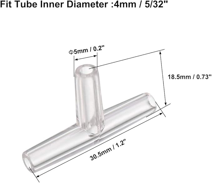 uxcell Aquarium Air Valve Connector Plastic Inline Tubing Tee Valves for 4mm Fish Tank Pond Air Line 10pcs