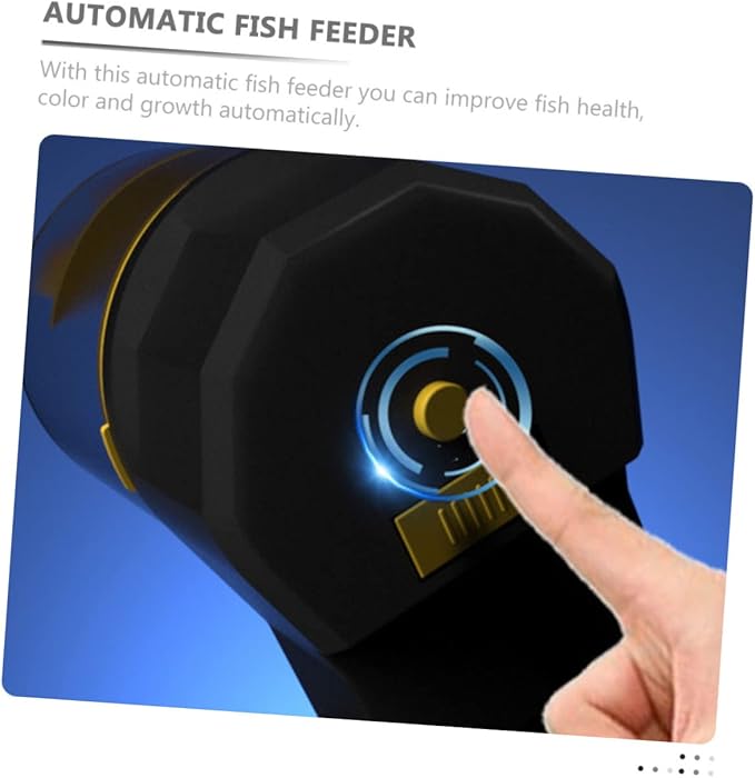 1Set Automatic Fish Feeder with Clock Timer Capacity for Aquarium for Vacation Feeding Design for Pellets Flakes Sticks