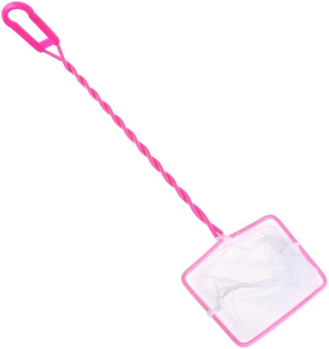 Fishing Tank Net Plastic Soft Square Mesh Fish Shrimp Capture for Aquarium Tools Pink Rectangle 4