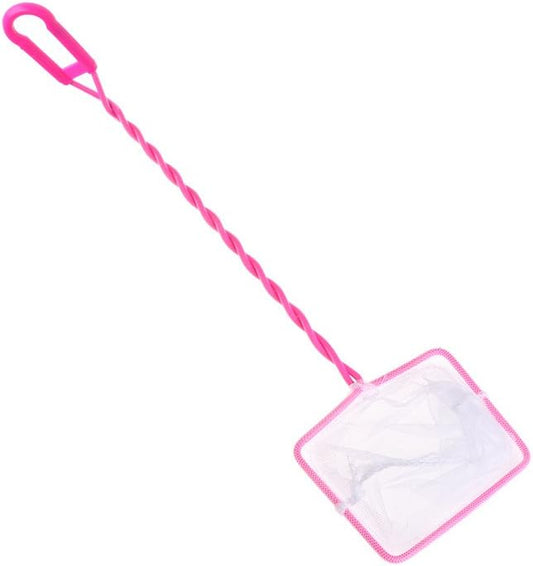 Fishing Tank Net Plastic Soft Square Mesh Fish Shrimp Capture for Aquarium Tools Pink Rectangle 4