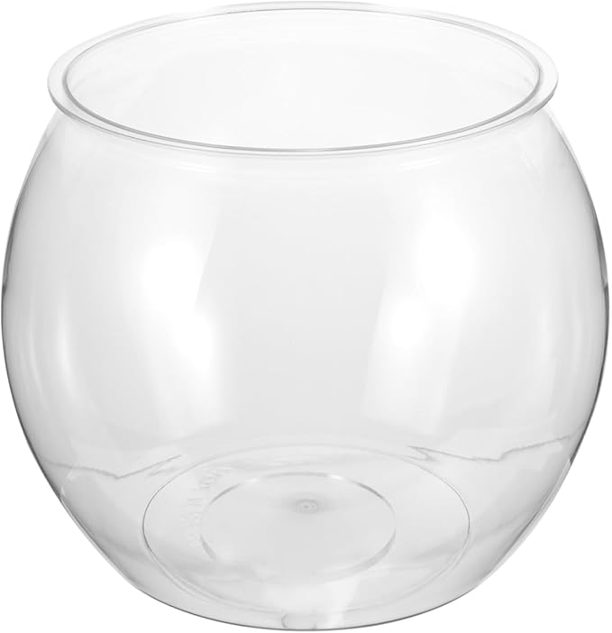 Angoily Clear Plastic Fish Bowl Micro Landscape Container for Goldfish Desktop Tabletop Fish Tank for Fish Tank Decor and Ornaments Living Tank Bowl Accessories for Office