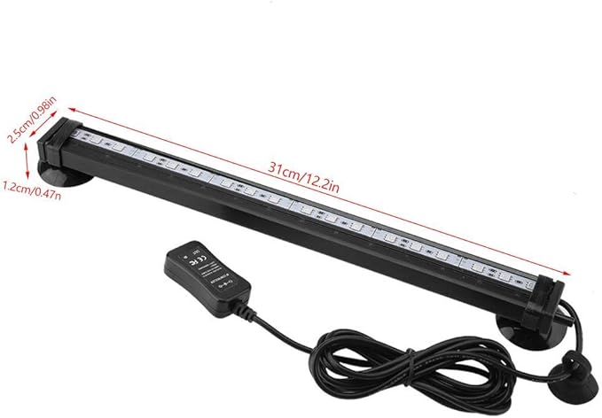 TOPINCN LED Aquarium Light Fish Bubble Light Underwater Led Light with Remote Control + Manual Color Change - Highlight Colorful Aquarium Light Kit(US Plug)(31cm)