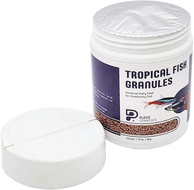 Plecoceramics Tropical Fish Granules Daily Community Fish Food for Aquarium Fish – Balanced Nutrition for Tropical Fish, Easy-to-Eat Sinking (Granules 1.41 oz / 40 g)